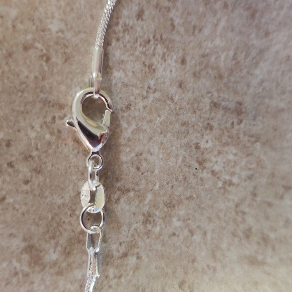 COPY - New aquamarine color snowflake 925 stamped 20" necklace - Picture 5 of 9